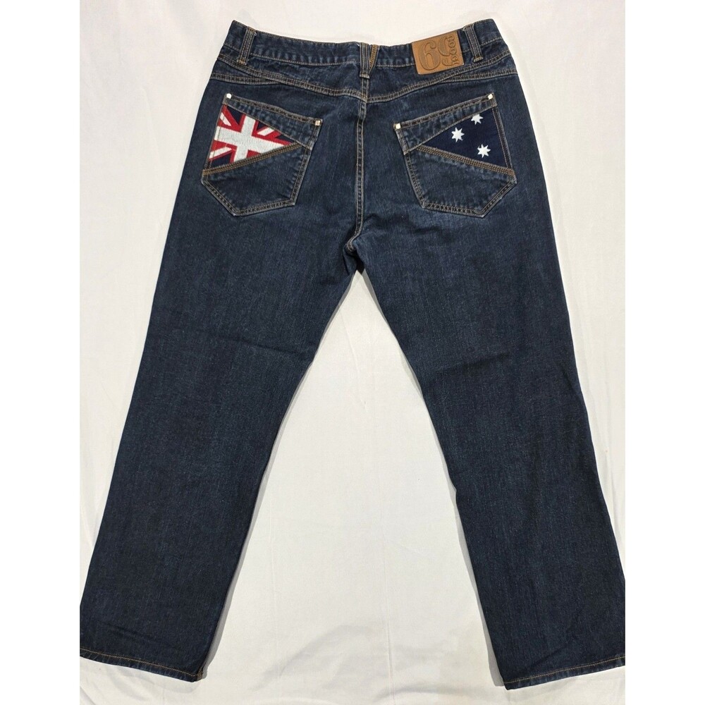 COOGI Jeans Men's 36x32 Aussie Flag Kangaroo Dark Wash Baggy Streetwear Y2K